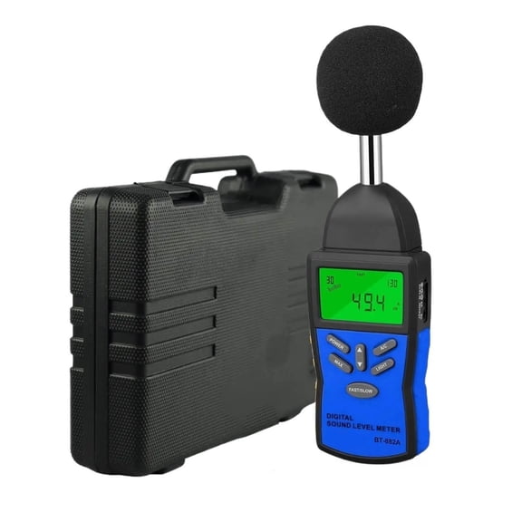 BT-882A Precision Sound Level Meter, Digital Decibel Tester for 30~130 dB Noise Volume Measurement with A/C Fast/Slow Weighting