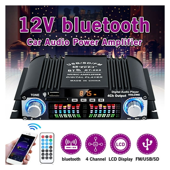 BT-998 Hifi Home Digital Amplifiers Car Bass Power Bluetooth Amplifier FM USB SD Radio Subwoofer Speakers ,Powerful Sound Quality