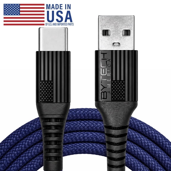 Bytech 6' USB-A to USB-C Cable, Blue
