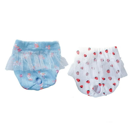 2 Pack Dog Diapers for Female,Waterable Reusable Premium Wrap Pants for Puppy Small Dogs S