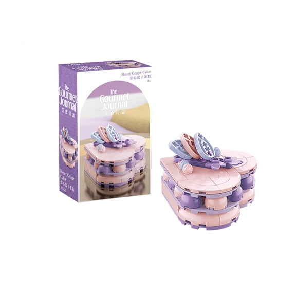 BT Bear Cake Building Blocks Set, Party Favors For Kids, Food Mini Building Blocks , Prize For Kids Classroom,Valentine Gifts Birthday Gifts For Kids Girl Boy Purple Cake