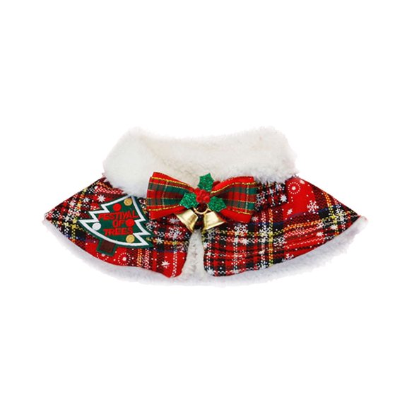 Cat Christmas Costume, Small Dog Pet Santa Cape Outfit, Soft and Thick Polar Fleece Cat Xmas Cloak Clothes for Cats and Small Dogs Holiday Cosplay Party Snow M