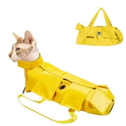 Cat Grooming Bag,Foldable Travel Carrier for Cats,Anti-Bite Anti-Scratch Cat Grooming Restraint Bag,Pet Carrier for Administering Eye Drops,Ear Cleaner,Clipping Nails Yellow S
