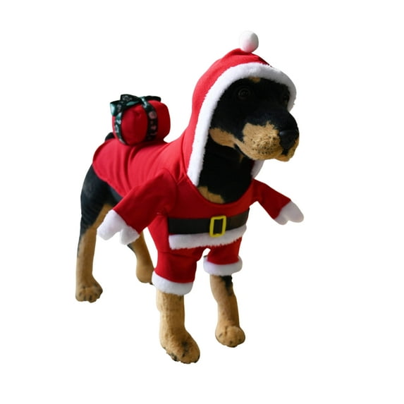 Christmas Dog Costume, Christmas Pet Clothes with Gift Box, Pet Cosplay Costumes Party Dressing up, Dogs Cats Outfit for Small Medium Large Dogs Carry S