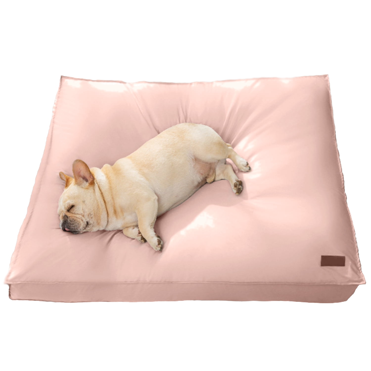 Dog Bed, Waterproof Dog Bed with Removable Washable Cover, Pet Bed Mat Suitable for Cats Small Medium Dogs 1-40 Pounds Pink L