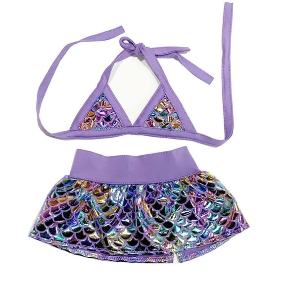 Dog Bikini Swimsuit Summer Puppy Bathing Dress Beach Clothes Cat Costume for Puppy Dog Cat (M, Purple)