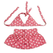 BT Bear Dog Bikini Swimsuit Summer Puppy Bathing Dress Beach Clothes Cat Costume for Puppy Dog Cat (XS, Pink Polka dots)