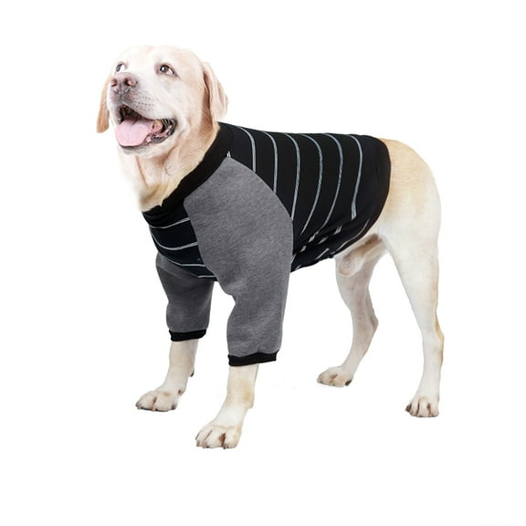 BT Bear Dog Elbow Protector Shirt, Dog Leg Recovery Suit for Prevent Licking Wound, Dog Shirt with Mesh Pad for Small Medium Large Dogs Black S