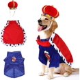 thumbnail image 1 of BT Bear Dog Halloween Costume with Crown King Cloak, Dog Hat and Cloak Set, Dog Party Costume Dress Up Accessories for Dogs Cats L, 1 of 5