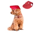 thumbnail image 1 of BT Bear Dog Hat with Ear Holes, Dog Baseball Mesh Cap, Adjustable Summer Travel Sport Hat For Small Medium Dogs Red L, 1 of 5