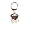 thumbnail image 1 of Dog Keychain, Puppy Keyring Keyfob Metal Pet ID Tags for Clothing Bag Adornment Accessory 11#-Pug, 1 of 6