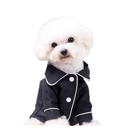 Dog Pajamas, Dog Two-Legged Sleepwear Loungewear, Pet Shirts PJS for Cats Small Medium Dogs Black XS