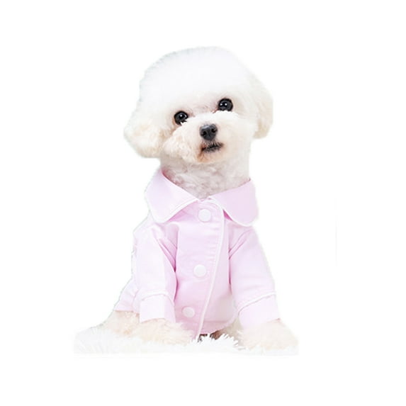 Dog Pajamas, Dog Two-Legged Sleepwear Loungewear, Pet Shirts PJS for Cats Small Medium Dogs Pink M