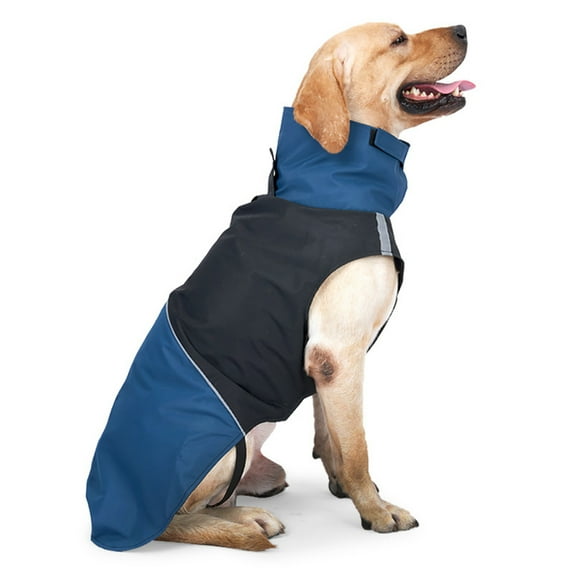 Dog Raincoat, Warm Windproof Jacket for Dog, Dog Waterproof Coat Lightweight Pet Coat Jacket for Small Medium Large Dogs Blue-Black M