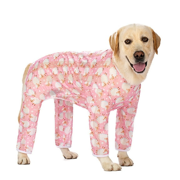 BT Bear Dog Summer Jumpsuit,Pjs Camouflage Printing Sunscreen Cooling Dog Onesie chilly Jumpsuit Shirt Anti-Hair Apparel for Medium Large Dogs Pink 34