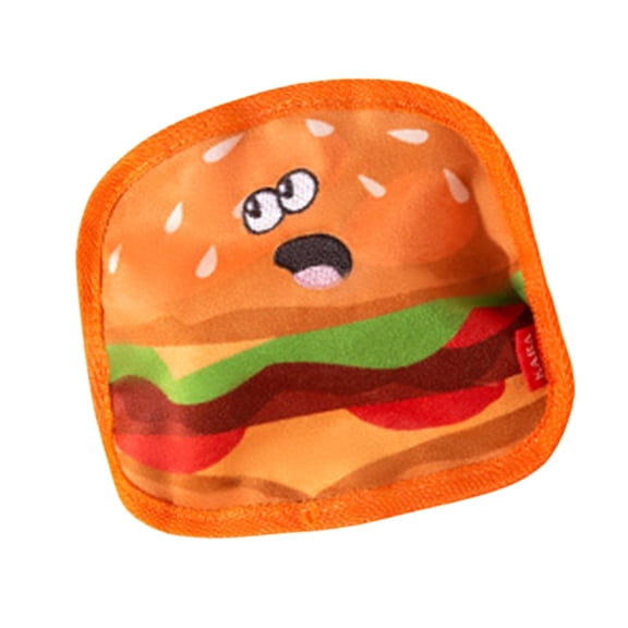 Dog Toys,Food Shaped Dog Squeaky Crinkle Toys,Puppy Teeth Cleaning Chew Stick Toy for Small Medium Dogs Hamburg