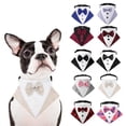thumbnail image 1 of BT Bear Dog Tuxedo, Dog Wedding Bandana Collar with Bow Tie, Adjustable Dog Tux Formal Dog Costumes for Small Medium Large Dogs Beige S, 1 of 6