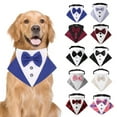 thumbnail image 1 of BT Bear Dog Tuxedo, Dog Wedding Bandana Collar with Bow Tie, Adjustable Dog Tux Formal Dog Costumes for Small Medium Large Dogs Blue L, 1 of 6