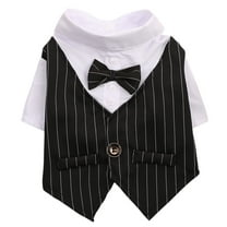 BT Bear Dog Wedding Shirt, Dog Tuxedo With Bow Tie, Dog Wedding Formal Suit, Doggie Prince Gentleman Costume for Small Medium Dogs Black XS