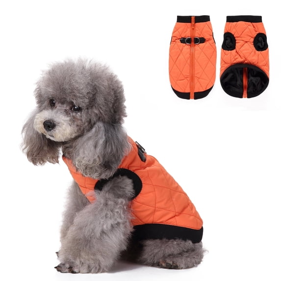 BT Bear Dog Winter Jacket With Harness, Cold Weather Dog Windproof Coat, Doggie Reflective Vest Apparel for Small Medium Dogs XL(Orange)