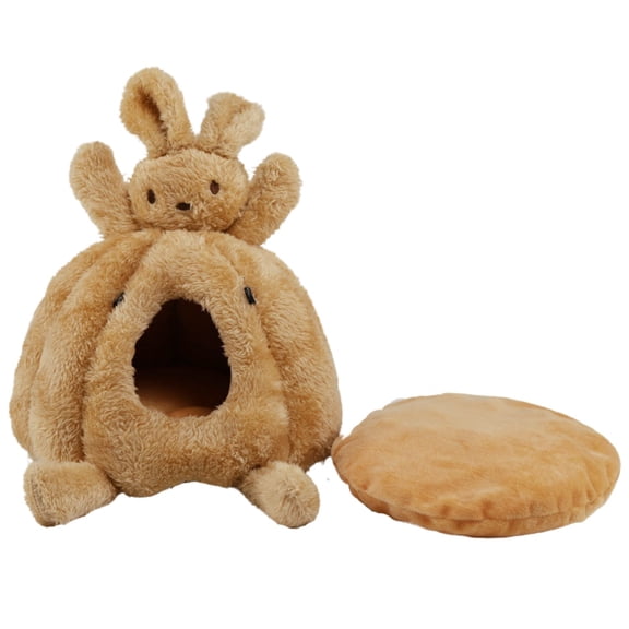 Guinea Pig Hamster Bed House, Warm Fleece Cuddle Cup for Small Animals, Washable Winter Hideout for Small Pet/Ferret/Chinchilla L Rabbit