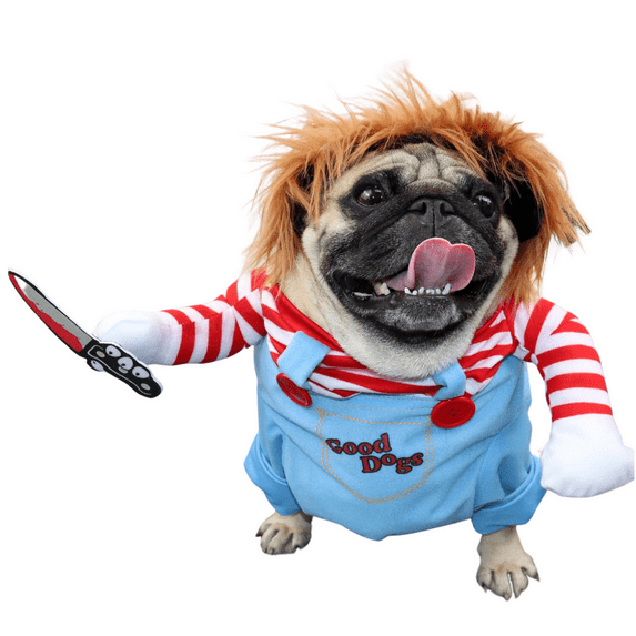 BT Bear Halloween Dog Costumes,Pet Deadly Dog Costume,Dogs Halloween Spooky Costumes,Party Dress Up Scare Costumes for Small Medium Large Dogs Stripe L