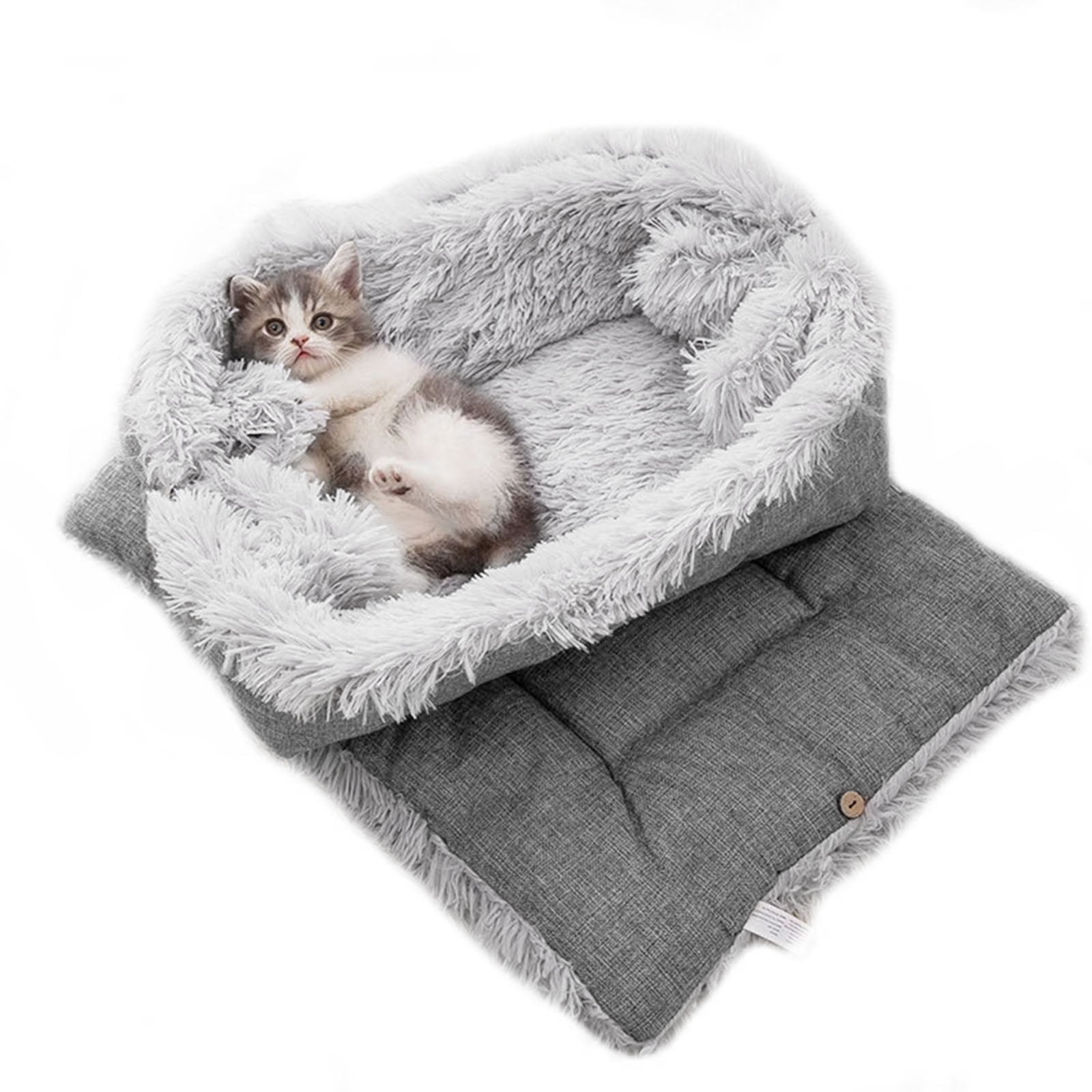Pet Bed, Cat Bed Winter Warm Sleeping Bed Blanket Foldable Nest for Puppy Small Dog Cat (M)
