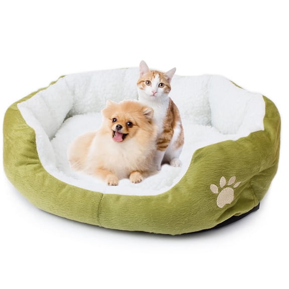BT Bear Pet Beds, Puppy Small Dog Kennel Warm Soft Round Fleece Dog Nest Washable Cat Cushion Bed for Small Dogs,Cat,Hamster,Rabbits,and Other Small AnimalGreen