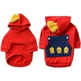 thumbnail image 1 of Pet Clothes, Dog Hooded Sweatshirt Warm Cotton Coat Duck Sweater Winter Costume Jacket for Puppy Small Medium Dog (S, Red), 1 of 3