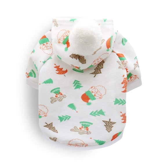 Pet Clothes, Dog Hoodies Coat Fleece Sweatshirt Sweater Christmas Costume for Puppy Small Dog Cat (XS, Santa Claus)