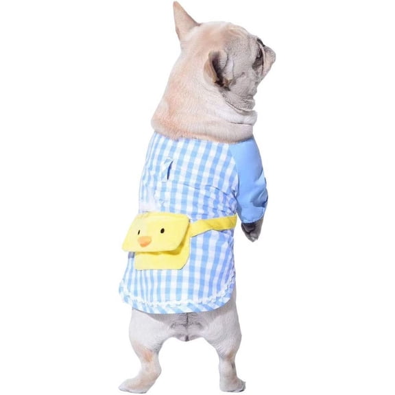 Pet Clothes, Dog T-Shirt Cotton Duck Backpack Jacket Vest Costume for Puppy Small Medium Dogs (FB, Blue)