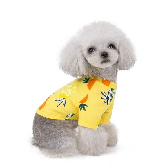 BT Bear Pet Clothes, Dog T-Shirt Cotton Pineapple Vest Breathable Costume for Puppy Small Medium Dog (XL, Yellow)