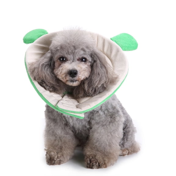 Pet Collar, Elizabethan Dog Recovery E-Collar Adjustable Waterproof Comfy Collar for Puppy Small Dog (L, Frog)
