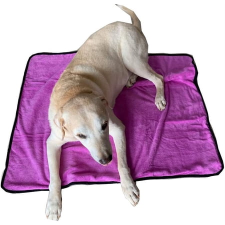 Pet Mat, Dog Absorbent Blanket Microfiber Reusable Pet Pee Pad Washable for Dogs & Cats (M, Pink)