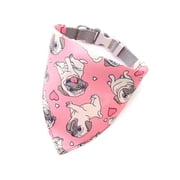 Small Dog Bandana Collar, Funny Fruit Adjustable Dog Bandana Collar for Puupy Small Medium Dogs Neck Girth 10-15in Pink French Bulldog