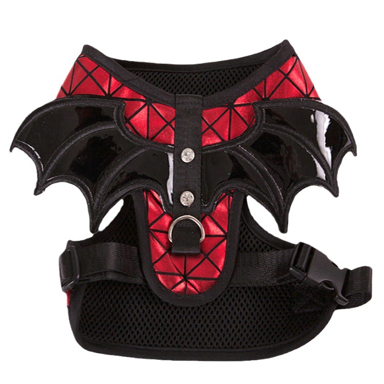 BT Bear Small Dog Bat Wings Harness, Halloween Pets Wing Costumes for