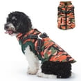 thumbnail image 1 of Small Dog Jacket with Harness,Pet Coat Cold Weather Warm Vest Jacket,Dog Waterproof Windproof Cotton Costume for Puppy Small Medium Dogs Orange Camouflage 2XL, 1 of 7