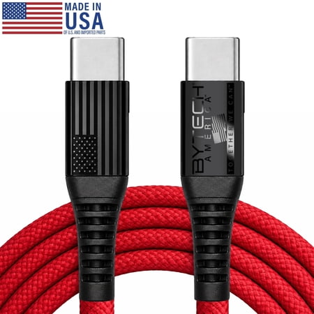 USB-C to USB-C Cable, 6 ft, 60W Fast Charging Cable, Red