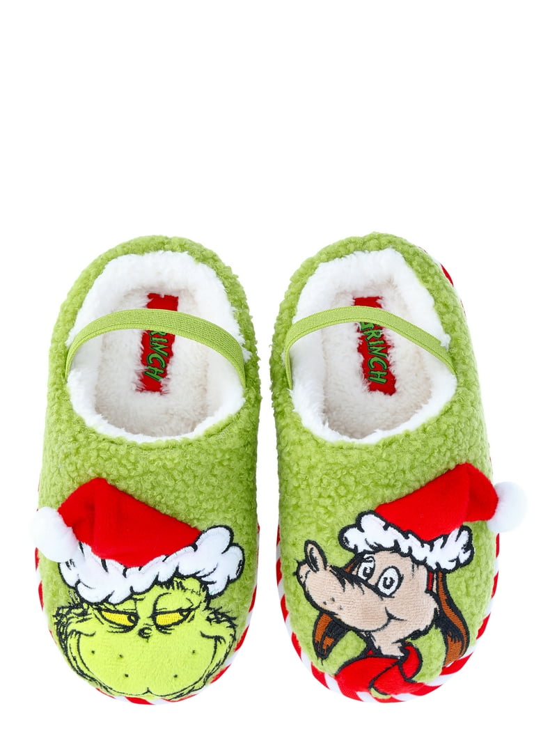 Dr. Seuss Kids Grinch Holiday Slippers - Walmart.com