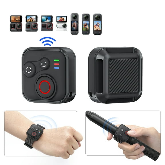 BT Remote Control for Insta360 X5/X4/X3/Go 3S/ACE pro 2/ACE Pro, 50M Range Action Remote with Long and Short Mounting Straps