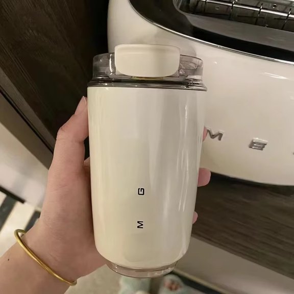 BT Tumbler Thermos Cup Milky White Coffee Mug Car Insulated Water Bottle Travel Stainless Steel Vacuum Flasks Drinking Kettle,ivory