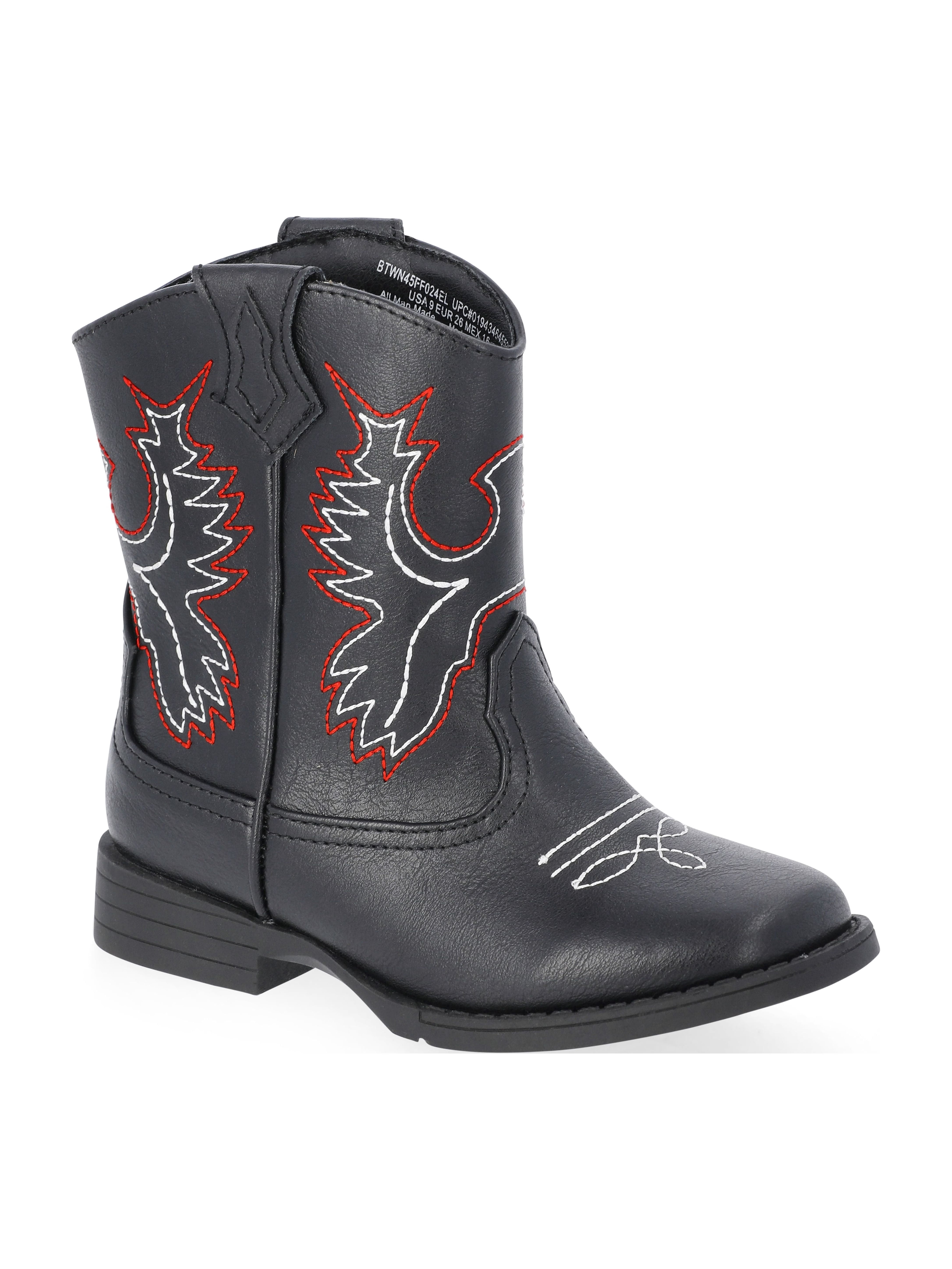 Wonder Nation Toddler & Boys Faux Leather Western Boots