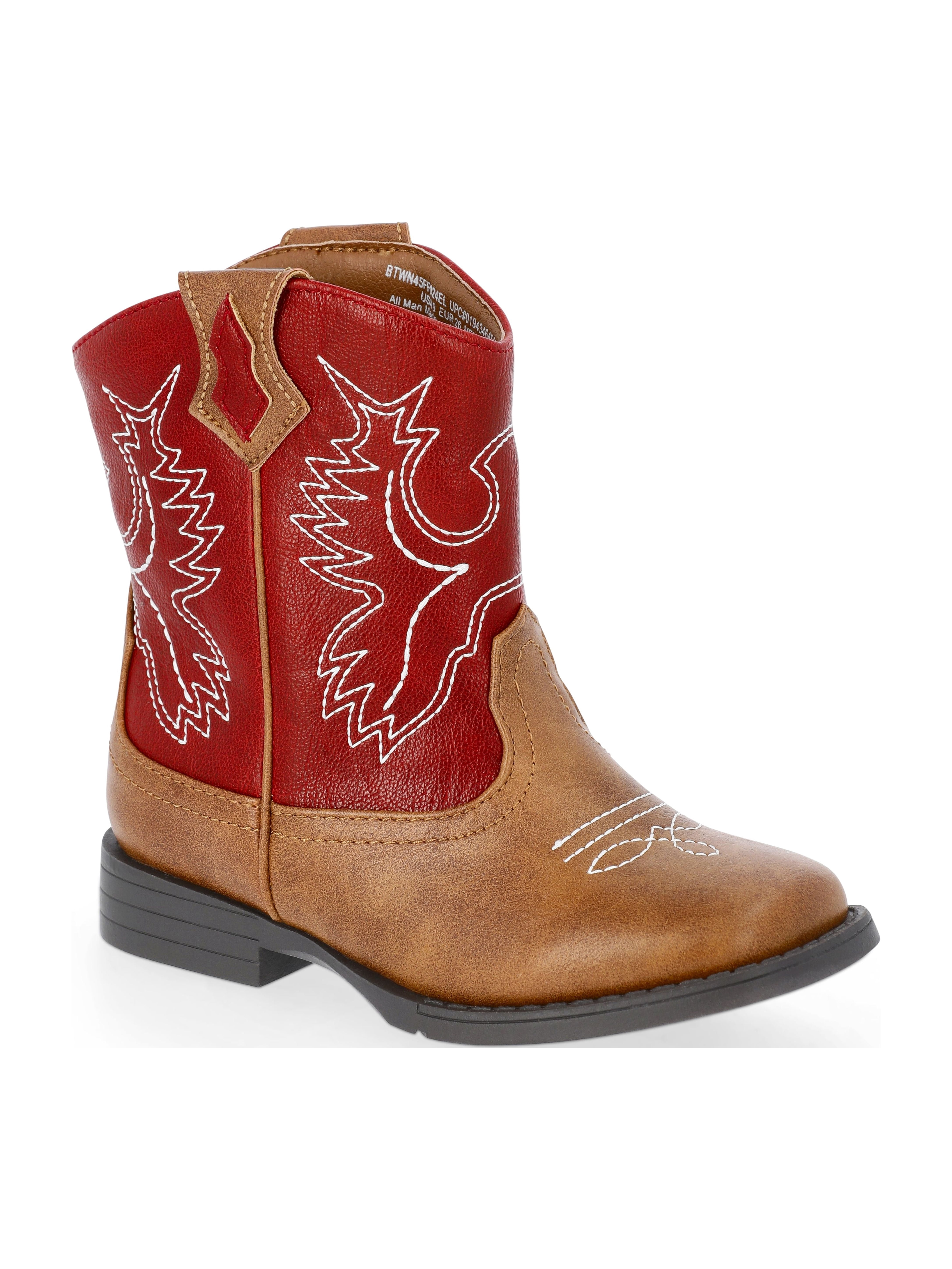 Wonder Nation Toddler Boys Faux Leather Western Boots