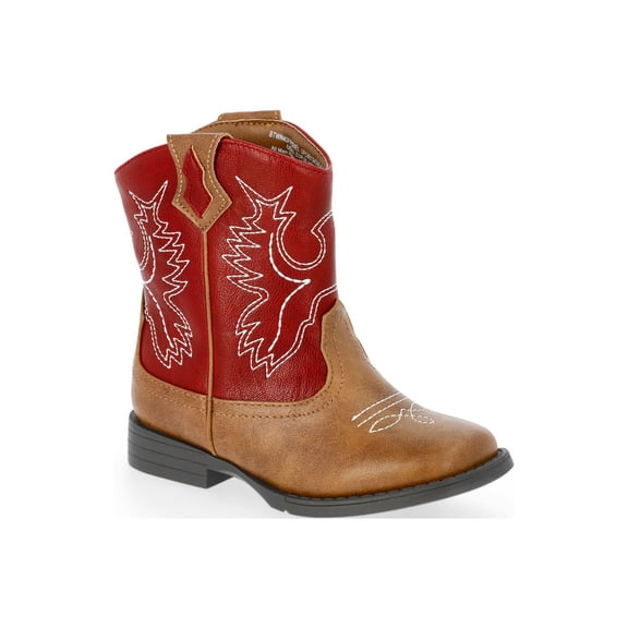 Wonder Nation Toddler & Boys Faux Leather Western Boots