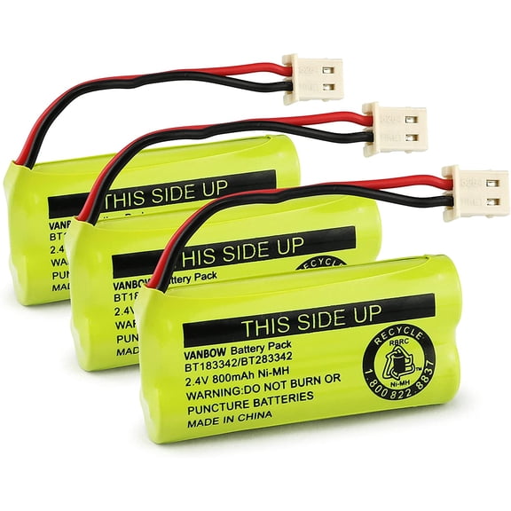 BT183342/BT283342 2.4V 800mAh Ni-MH Battery Compatible with AT&T VTech Cordless Phone Batteries BT166342/BT266342 BT162342/BT262342 CS6709 CS6609 CS6509 CS6409 EL52100 EL50003 (Pack 3)