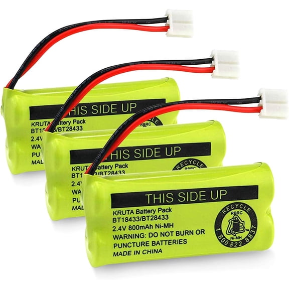 BT18433/BT28433 800mah 2.4V Ni-MH Cordless Phone Battery Compatible with AT&T and VTech BT18433 BT28433 BT184342 BT284342 BT183348 BT283348 T-T104 BT-1011 BT-1018 BT-1022 BT-1031