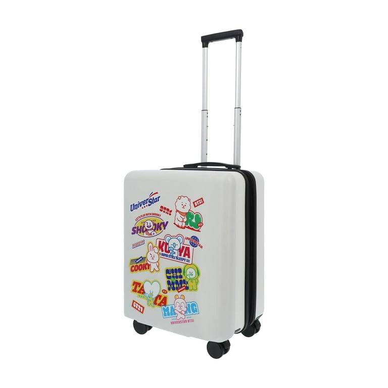 BT21 22.5 Inch Carry On Luggage LINE FRIENDS Hardshell Rolling Suitcase with Spinner Wheels White Walmart