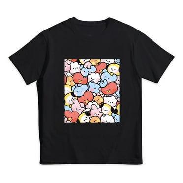 BT21 Kids Short Sleeve Tee – Plain Crew Neck Tagless Tee. 100% Cotton