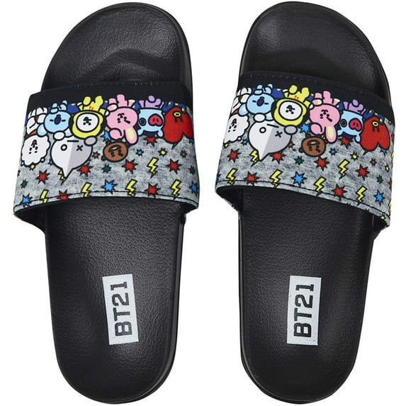 BT21 Line Friends Ladies Slides - Officially Licensed Slides - Tata, Van, Chimmy, Cooky, Shooky and RJ