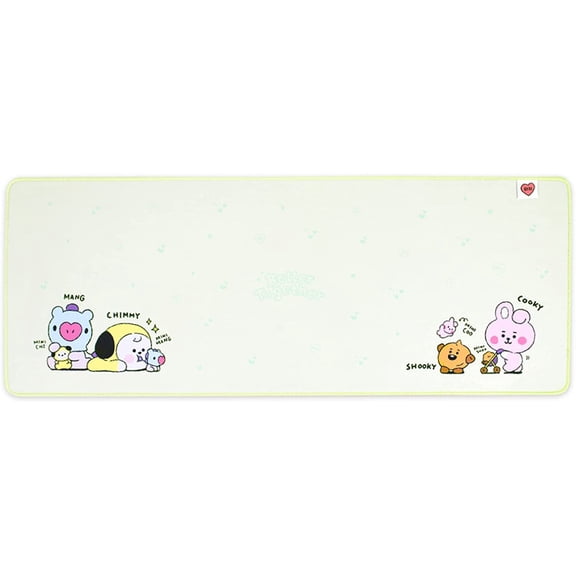 BT21 Long Mouse Pad, My Little Buddy Better Together Edition by BTS,Light Green